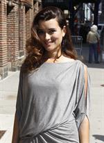Cote De Pablo outside the Ed Sullivan Theater for Letterman on April 25, 2011 