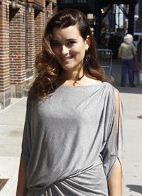 Cote De Pablo outside the Ed Sullivan Theater for Letterman on April 25, 2011 