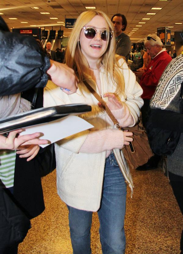 Dakota Fanning arriving in Salt Lake City to attend the Sundance Film Festival 1/21/13 