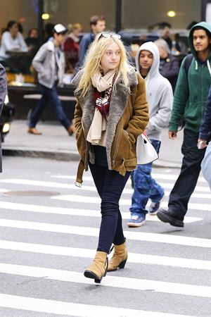 Dakota Fanning Jeans and Boots Out and About SoHo NYC (10/11/12) 