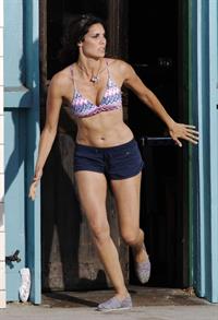 Daniela Ruah - on the set of NCIS Los Angeles in Venice Beach Sept 18, 2012