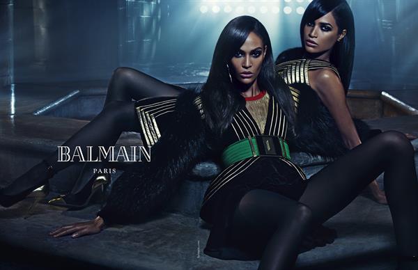 Joan Smalls and her sister Erika in a Balmain Ad