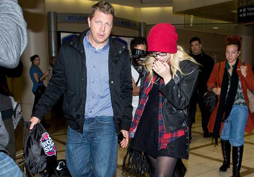 Demi Lovato cute in a red touque & specs @ LA/28/12