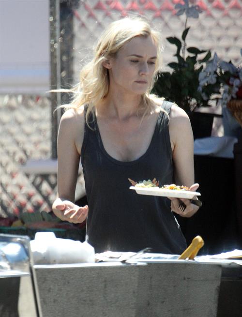 Diane Kruger On the set of her new Movie 'The Bridge' in Los Angeles on April 16, 2013 