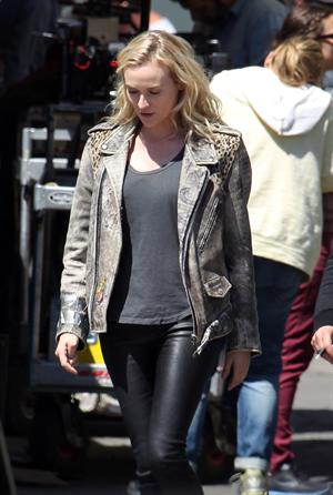 Diane Kruger On the set of her new Movie 'The Bridge' in Los Angeles on April 16, 2013 
