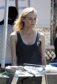 Diane Kruger On the set of her new Movie 'The Bridge' in Los Angeles on April 16, 2013 