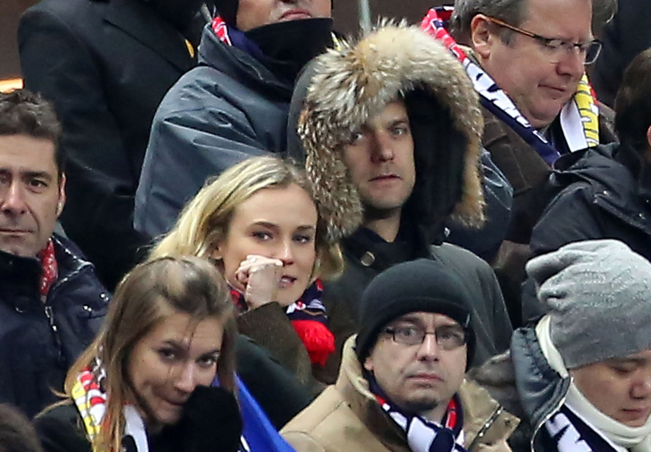 Diane Kruger France vs.Germany friendly soccer game in Paris, Frannce on February 6, 2013