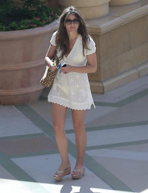 Elizabeth Hurley at a pool in Las Vegas July 7-2013 