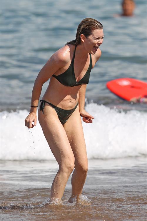 Ellen Pompeo - Wearing a sexy wet bikini on a beach in Maui (June 6, 2012)