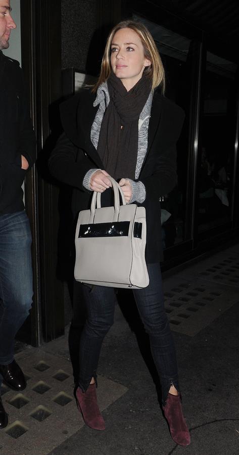 Emily Blunt Dinner at Cecconi's in London, Feb 9, 2013 