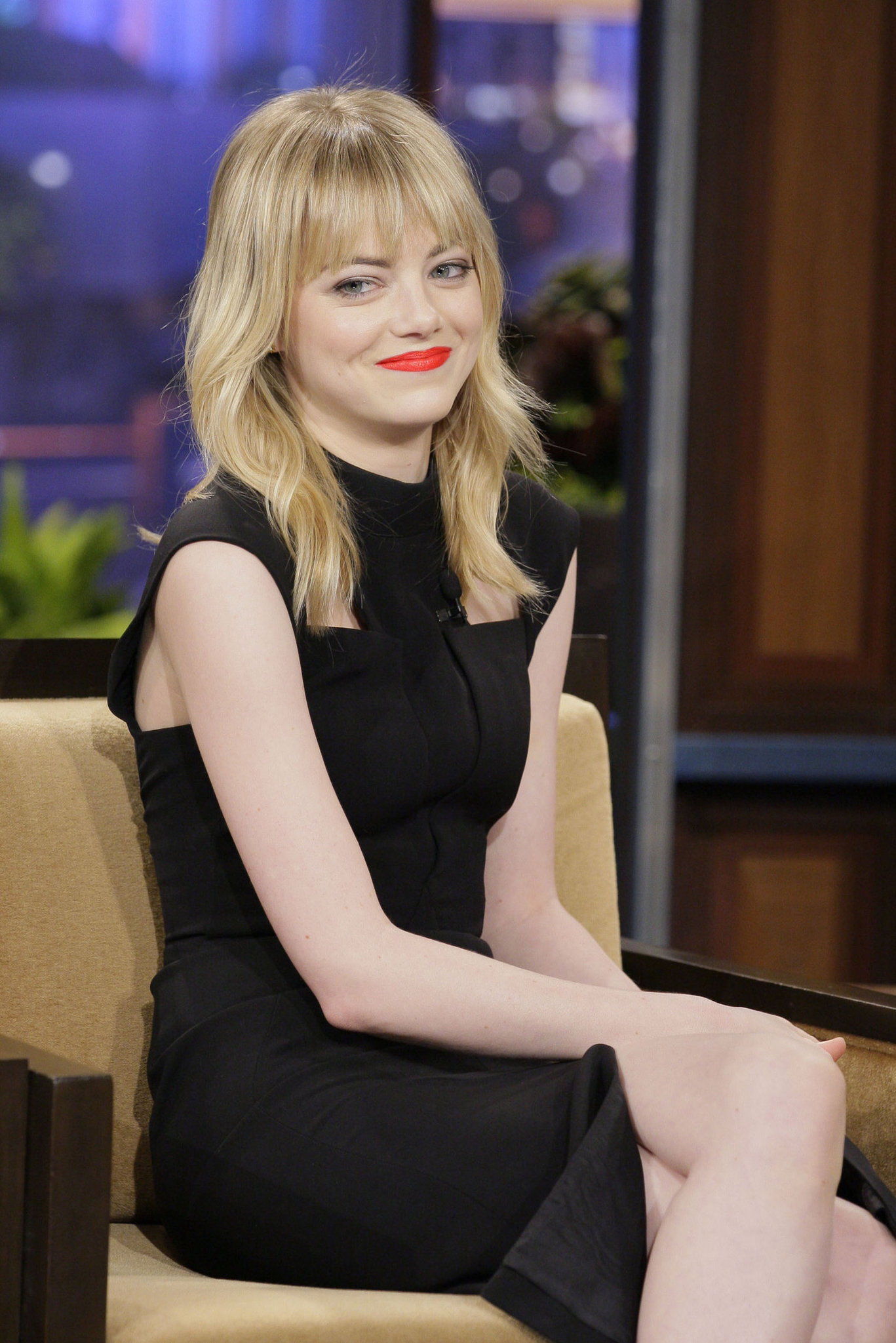 Emma Stone at The Tonight Show with Jay Leno in Burbank 1/8/13 