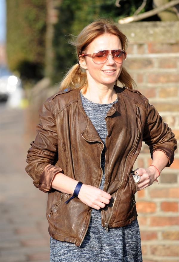Geri Halliwell on scool run in London on March 5, 2013