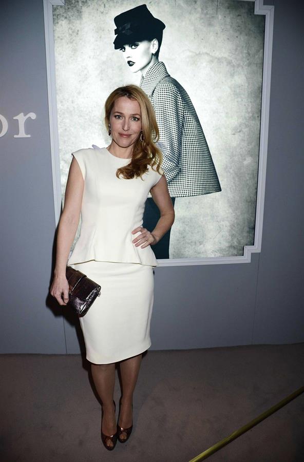 Gillian Anderson Dior at Harrods dinner in London 3/15/13 