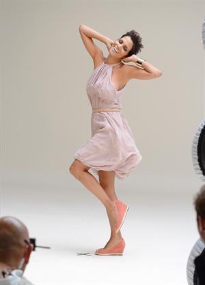 Halle Berry shooting a commercial for 5th Avenue Collection in LA on February 21, 2013