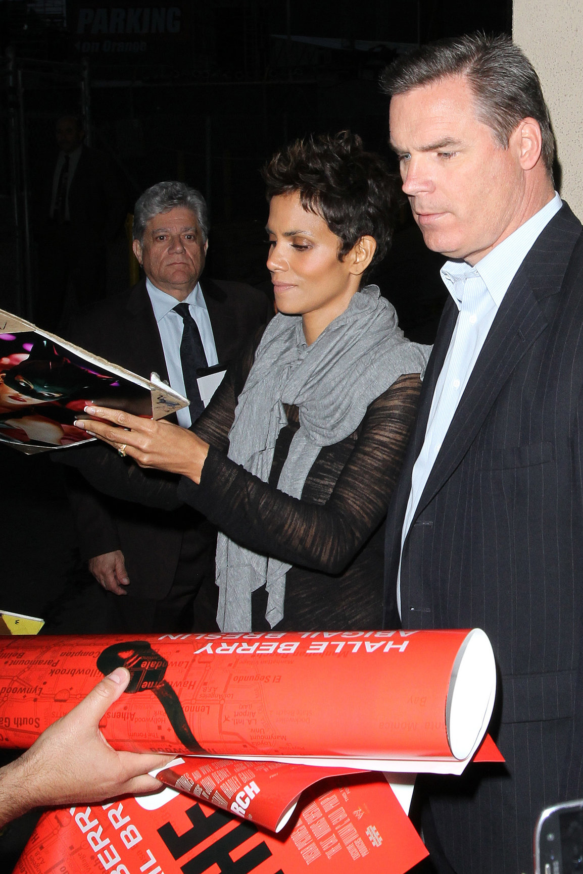 Halle Berry arrives for the Jimmy Kimmel Show in Los Angeles on March 20, 2013
