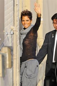 Halle Berry arrives for the Jimmy Kimmel Show in Los Angeles on March 20, 2013