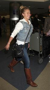 Hayden Panettiere arriving at LAX Airport and signing autographs on May 29, 2013
