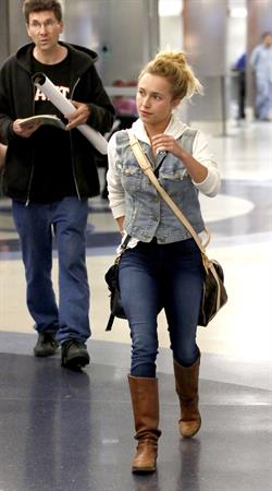 Hayden Panettiere arriving at LAX Airport and signing autographs on May 29, 2013