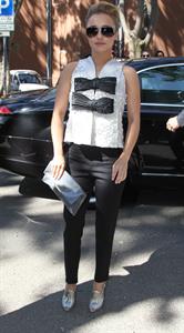 Hayden Panettiere arrives at the Giorgio Armani Fashion Show in Milan on June 25, 2013