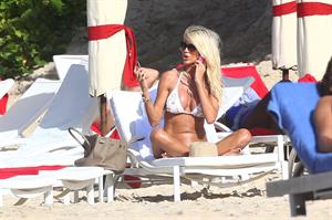 Victoria Silvstedt - white bikini in St. Barts 1/3/13  
