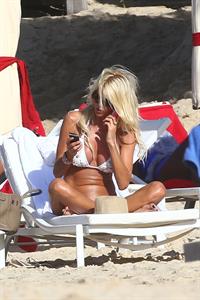 Victoria Silvstedt - white bikini in St. Barts 1/3/13  