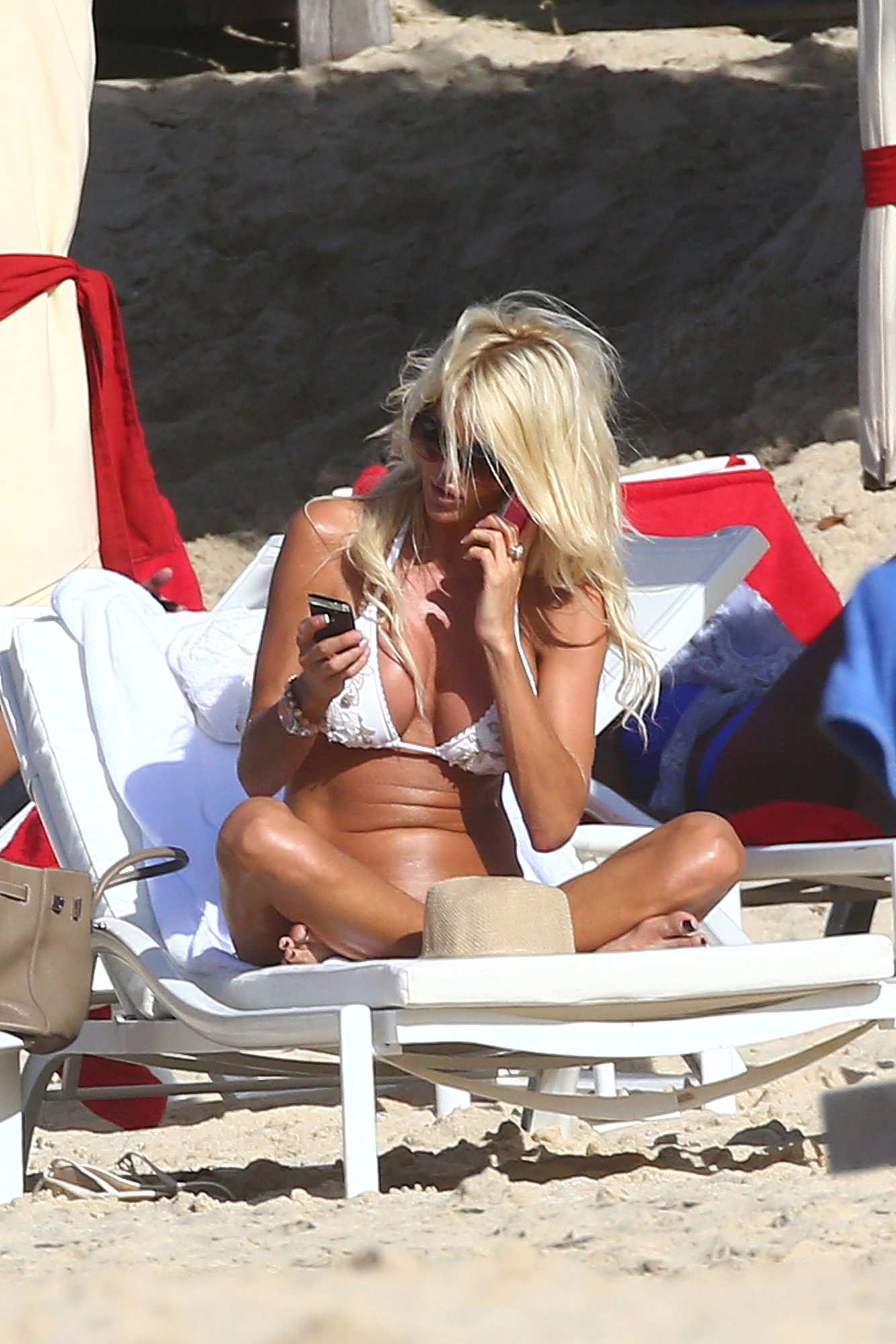 Victoria Silvstedt Bikini Pictures Victoria Silvstedt - white bikini in St. Barts 1/3/13