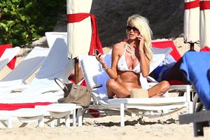 Victoria Silvstedt - white bikini in St. Barts 1/3/13  