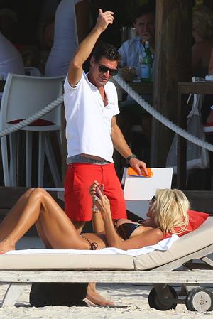 Victoria Silvstedt in a bikini on the beach in St. Barts 1/5/13
