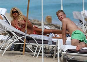 Victoria Silvstedt Spends the day on the beach in bikini in Miami on November 16, 2012