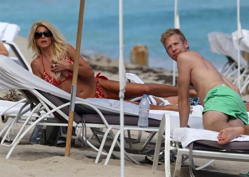 Victoria Silvstedt Spends the day on the beach in bikini in Miami on November 16, 2012