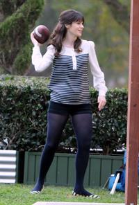 Zooey Deschanel  New Girl  set candids in LA 1/23/13  