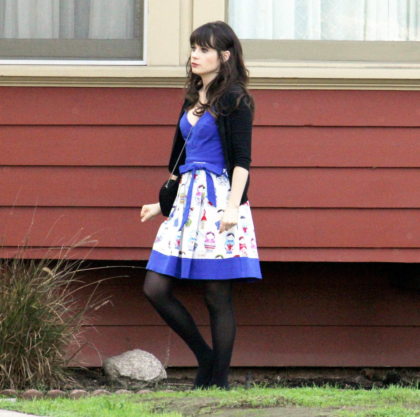 Zooey Deschanel on the set of 'New Girl in Los Angeles December 4, 2012 