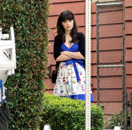Zooey Deschanel on the set of 'New Girl in Los Angeles December 4, 2012 