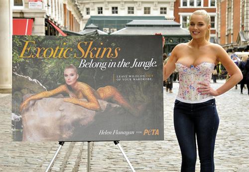 Helen Flanagan - Launches PETA's campaign to raise awareness of the use of eotic animal skins in London (23.05.2013) 