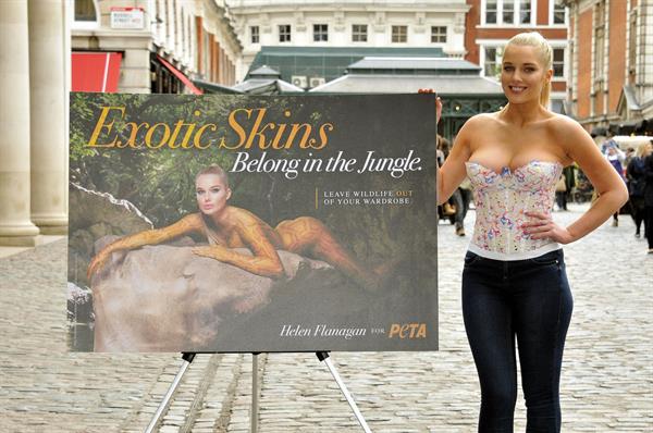 Helen Flanagan - Launches PETA's campaign to raise awareness of the use of eotic animal skins in London (23.05.2013) 
