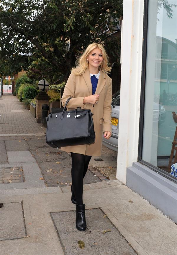 Holly Willoughby arriving at the filming ''Celebrity Juice'' in London October 3, 2012 