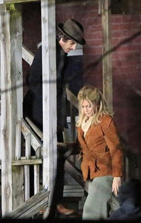 Jennifer Aniston on the set of 'Untitled Elmore Leonard Project' in Stamford, CT 2/12/13 
