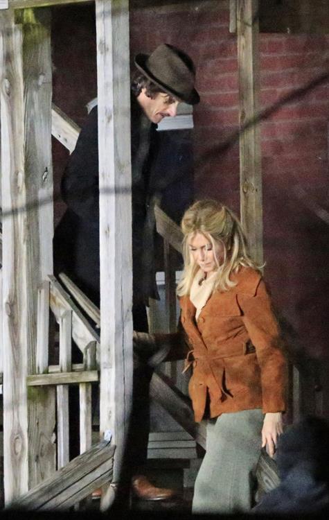 Jennifer Aniston Pictures Jennifer Aniston on the set of 'Untitled Elmore Leonard Project' in Stamford, CT 2/12/13