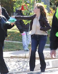 Jennifer Love Hewitt filming The Client List and really getting into character in between takes. January 10, 2013 