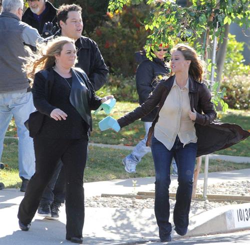 Jennifer Love Hewitt Pictures Jennifer Love Hewitt filming The Client List and really getting into character in between takes. January 10, 2013