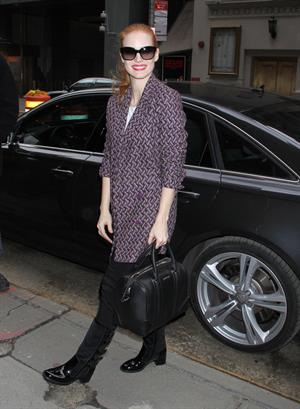 Jessica Chastain arriving at the Walter Kerr Theatre in New York - February 6, 2013 