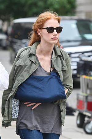 Jessica Chastain - The set of  The Disappearance of Eleanor Rigby  in New York City (13 Jul 2012)
