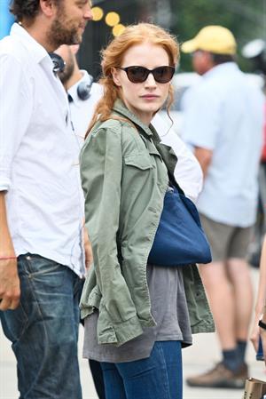 Jessica Chastain - The set of  The Disappearance of Eleanor Rigby  in New York City (13 Jul 2012)