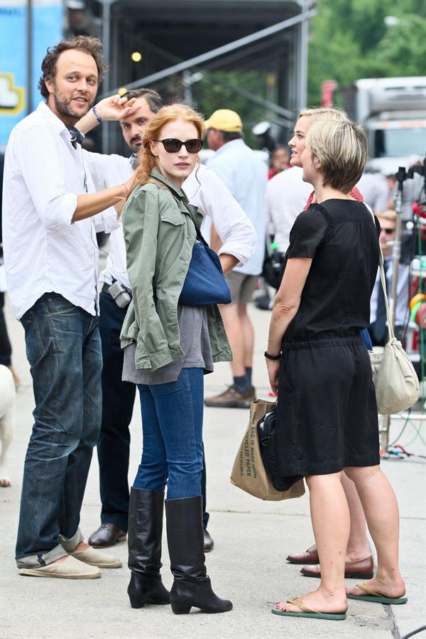 Jessica Chastain - The set of  The Disappearance of Eleanor Rigby  in New York City (13 Jul 2012)