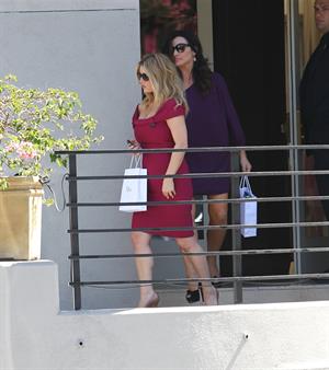 Jessica Simpson leaving a restaurant in Hollywood