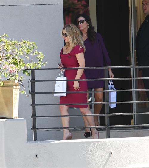 Jessica Simpson leaving a restaurant in Hollywood