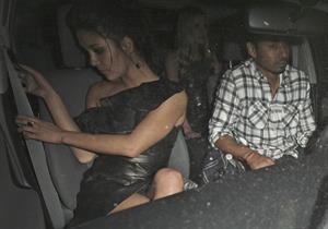 Jessica Szohr and Nicky Hilton outside Sur Lounge in West Hollywood on March 27, 2012