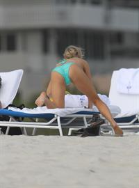 Joanna Krupa bikini candids on the beach in Miami 1/1/13 