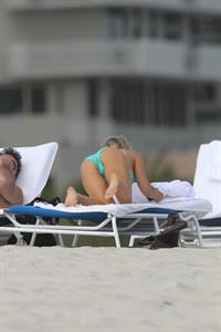 Joanna Krupa bikini candids on the beach in Miami 1/1/13 