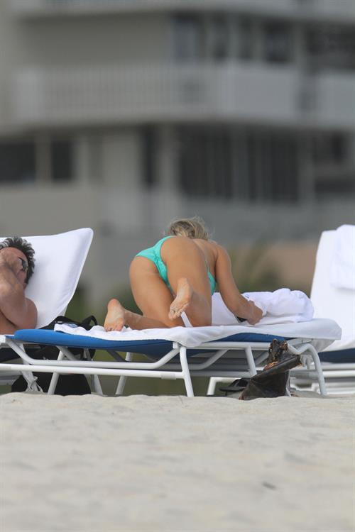 Joanna Krupa bikini candids on the beach in Miami 1/1/13 